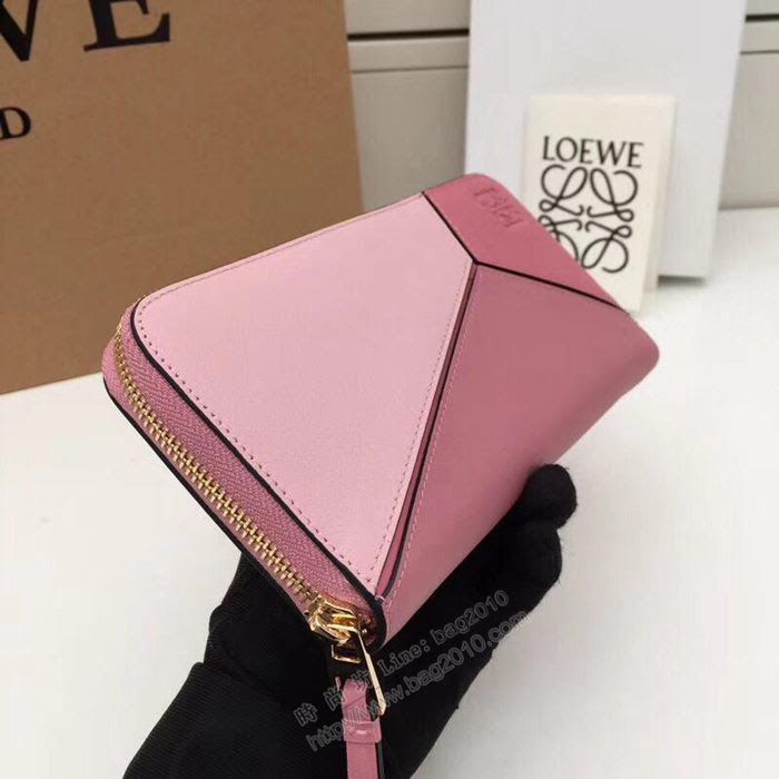 LOEWE錢包 122N89 頭層皮幾何錢包 羅意威原單長錢包  sl2053
